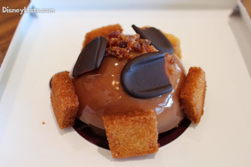 Reflection in Memphis: Toasted Chiffon Cake, Banana Pate De Fruit Jelly, and Caramelized Bacon Pieces