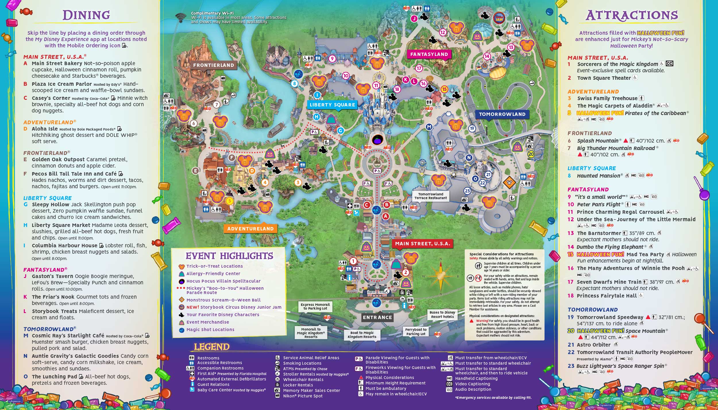 2018 Mickey's Not So Scary Halloween Party Map